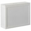 Basicwise Wooden White Finish Storage Box with Cover, Small Storage Laundry Hamper QI004374.WT